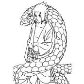 coloriage naturo sasuke et son serpent